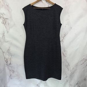 Eileen Fisher Dress Womens Large Petite LP Black Wool Tank Sleeveless Stretch